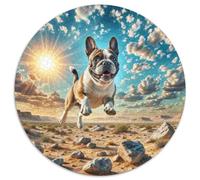 Boston Terrier Puzzle 1000 Pieces Jigsaw Round Jigsaws Adults Kids Puzzles Inspirational Challenge Adult Reliever Family Game Stress Difficult 1000pcs (67.5x67.5cm)