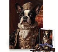 Boston Terrier Renaissance Noble Adults 1000 Piece Jigsaw Puzzle Memory Ability Soft Distraction Secure Join Festive Surprise (38X26CM)