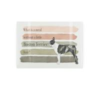 Boston Terrier Small Glass Worktop Saver - Dogs Themed Humourous Gifts - Smooth Kitchen Chopping/Cutting Board Worktop Protector with Non-Slip Feet 28.5cm x 20cm (11" x 8")