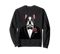 Boston Terrier Smoking Funny Formal Bow Tie Dog Sweatshirt