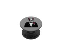 Boston Terrier Tuxedo Funny Formal Bow Tie Dog PopSockets Adhesive PopGrip