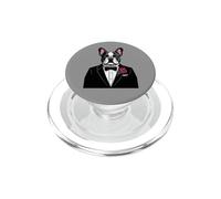 Boston Terrier Tuxedo Funny Formal Bow Tie Dog PopSockets PopGrip for MagSafe