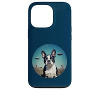 Boston Terrier UFOs Aliens Extra Terrestrial UAP flying orb Case for iPhone 13 Pro