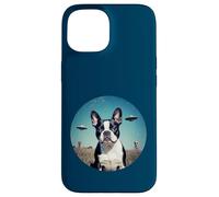 Boston Terrier UFOs Aliens Extra Terrestrial UAP flying orb Case for iPhone 15