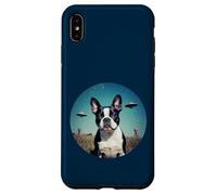 Boston Terrier UFOs Aliens Extra Terrestrial UAP flying orb Case for iPhone XS Max