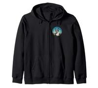 Boston Terrier UFOs Aliens Extra Terrestrial UAP flying orb Zip Hoodie