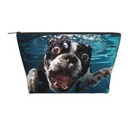 Boston Terrier Underwater Dog, Toiletry Pouch Makeup Bag Cosmetic Bag Portable Travel Toiletry Bag