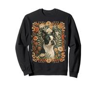Boston Terrier Vintage William Morris Style Floral Sweatshirt