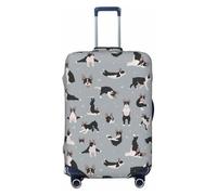 Boston terrier yoga poses cute Travel Luggage Covers - Elasticity Suitcase Covers Protector for Luggage 18-32 Inch
