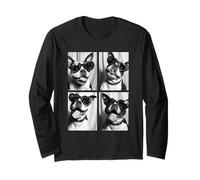 Boston Terriers with Hearts Sunglasses Funny Dogs Valentines Long Sleeve T-Shirt