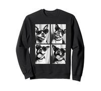 Boston Terriers with Hearts Sunglasses Funny Dogs Valentines Sweatshirt