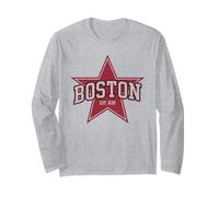 Boston Tshirt Massachusetts MA Vintage Sports Design Long Sleeve T-Shirt