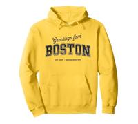 Boston Tshirt Massachusetts MA Vintage Sports Design Pullover Hoodie