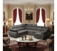 Boston U Modular U Shape Corner Sofa Bed For Living Room Mdf Frame Hr Foam Metal Legs 325X260X85 98Cm Grey Right