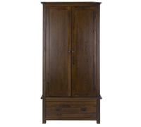 Boston Wardrobe - 2 Door - 1 Drawer - Dark Wood
