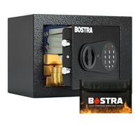 Bostra Black Fireproof Safe Box with Sensor Light & Fireproof Bag, Digital Keypad & Key Control, Home Safe Box, 0.23 Cubic Feet, Steel