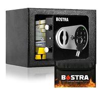 Bostra Fireproof Safe Box with Sensor Light & Fireproof Bag, Money Safe Box with Digital Keypad,Security Safe Box for Home, 0.23 Cubic Small Safe with Keys & Pass Code for Cash Jewelry Silver