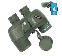 BOSTRON 10x50 Marine Binoculars, IPX7 Floating Waterproof Binoculars with Illuminated Rangefinder Compass, BAK4 Prism FMC Lens for Sailing, Boating, Navigation, Bird Watching
