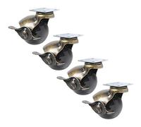 BOSUGE, Ball Swivel Castor Wheels Casters Wheel Black Ball Castor Wheels with Brake 40mm Swivel Furniture Caster with Top Plate Antique Bronze Set of 4