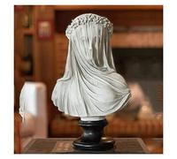 BOSUGE,Decor Figurine Statue Lady Bust Veiled Maiden Bust Sculpture 9.8" Gothic Statue Handmade Resin Craft Home Decor Aesthetics Home Art Collection Ornament