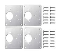BOSUGE hinges，4pcs Cabinet Hinge Repair Plate Stainless Steel Fixing Bracket with Mounting Screws for Door,Shelves and Kitchen Cupboard