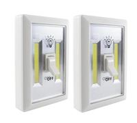BosuLai 2pcs Battery Lights LED Wardrobe Light, Super Bright Stick On Night Light Battery Operated for Closet Cupboards Wardrobe Shed Attic Kitchen Bedroom Hallway, 3X AAA (Required Not Supplied)