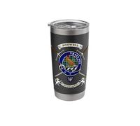 Boswell Scottish Clan Badge Tartan & Swords Stainless Steel Insulated Tumbler