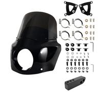 BOSYCY Motorcycle Fairing Windshield Kit For Harley 2006-2017 Dyna Street Bob Super Glide FXD FXDC Low Rider Accessories, 48-58mm Forks 11" Smoked Motorbike Wind-Screen with Extension