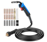 BOSYTRO MB-15AK 4M Welding Torch Gun for MIG MAG Welder Binzel Type, Euro Standard Pure Copper Connector, Ergonomic Flexible Handle, with 22pcs Consumables Kit for Gas Shielded Welding