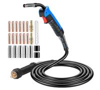 BOSYTRO MB15AK MIG/MAG Welding Torch Gun 3M, Binzel-Compatible Euro Standard, Pure Copper Quick-Fit Connector, 180A, Ergonomic Handle, with 22Pcs Welding Consumables Kit