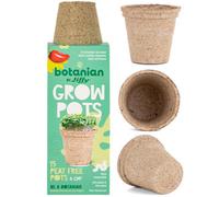 botanian BY Jiffy 15 Pack Peat Free Fibre Seedling Pots Biodegradable Sphagnum Moss Growing Pots Seasonal Bedding Plant And Greenhouse Starter Pack