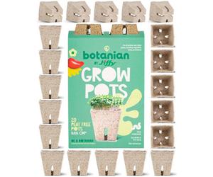 botanian BY Jiffy 20 Pack Peat Free Fibre Seedling Pots Biodegradable Sphagnum Moss Growing Pots Bulk Value Pack For Allotments And Large Gardens