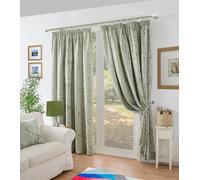 Botanic Chenille Jacquard Lined Pencil Pleat Taped Top Curtains - 168cm x 183cm - Alan Symonds | TJ Hughes
