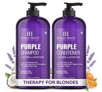 Botanic Hearth 2 x 16 fl oz (473 ml) Lavender Purple Shampoo & Conditioner Set for Blonde, Silver & Grey Hair - Anti-Brass Toning Care, Enhances Highlights, Sulphate & Paraben Free