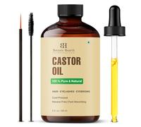 Botanic Hearth Castor Oil | 100% Pure & Natural, Cold Pressed | 2 Fl Oz (60 Ml) | For Hair, Eyelashes & Eyebrows | Hexane Free, Fast Absorbing | With Applicators & Dropper
