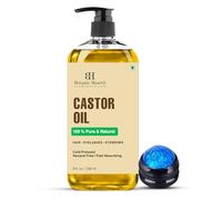 Botanic Hearth Castor Oil 8 Fl Oz (236 ml) with Massager | Cold Pressed | Hexane Free, 100% Natural | Pure Castor Oil Organic for Eyelashes, Hair Growth, Eyebrows, Skin, Face