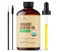 Botanic Hearth Castor Oil | USDA Certified Organic |100% Pure & Hexane Free | Cold Pressed | Growth for Eyelashes, Eyebrows, Hair | With Eyebrow & Eyelash Brush | 4fl oz