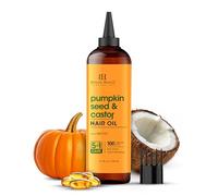 Botanic Hearth Pumpkin & Castor Hair Oil - 6.7 Fl Oz - Cold Pressed - Hexane Free, 100% Natural - Pure Castor Oil Organic for Eyelashes, Hair Growth, Eyebrows, Skin, Face - All Hair Types