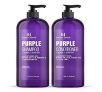 BOTANIC HEARTH Purple Shampoo and Conditioner Set - for All Shades of Blonde, Silver and Gray Hair - Enhances Highlights - Sulfate Free, Paraben Free, 16 fl oz each