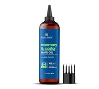 Botanic Hearth Rosemary Castor Hair Oil - 6.7 Fl Oz - Cold Pressed - Hexane Free, 100% Natural - Pure Castor Oil Organic for Eyelashes, Hair Growth, Eyebrows, Skin, Face - 100% Natural and Vegan