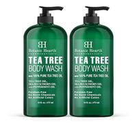 Botanic Hearth Tea Tree Body Wash, Helps with Nails, Athletes Foot, Ringworms, Jock Itch, Acne, Eczema & Odor, Soothes Itching Promotes Healthy Skin and Feet, Naturally Scented, 16 fl oz x 2