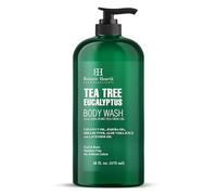 Botanic Hearth Tea Tree & Eucalyptus Body Wash 473 ml - Antifungal Cleanser with Peppermint & Sea Buckthorn, Soothes Dry Itchy Skin & Body Odour, Sulphate & Paraben Free