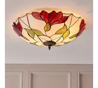 botanica 2 lights large flush ceiling light in dark bronze