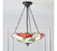 botanica 3 lights glass inverted pendant light in dark bronze
