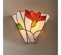 botanica tiffany glass wall light in dark bronze