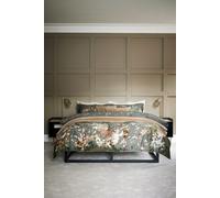 'Botanical' 100% Cotton Reversible Floral Duvet Set Christy Dark Green Super King