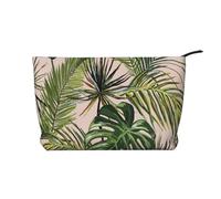 Botanical Abstract Design with Moon Cloud Plant, Cosmetic Bag Corduroy Makeup Bag Portable Travel Toiletry Bag