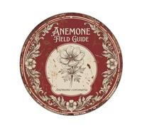 Botanical Anemone Field Guide Illustration Metal Tin Sign