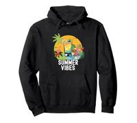Botanical Beach Sunset with Colorful Cocktail Design Pullover Hoodie