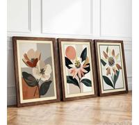 Botanical Bloom Trio Botanical Set of 3 Framed Wall Art Prints A4